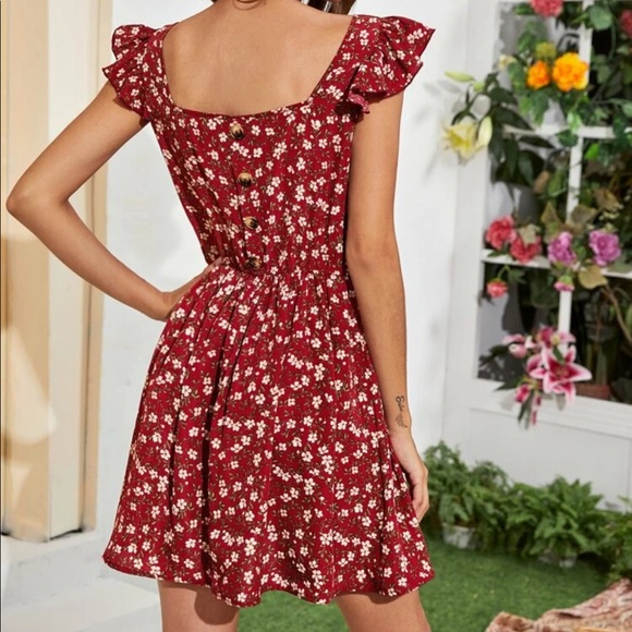 Red Flower Shein Dress for sale! - Picture 2 of 5